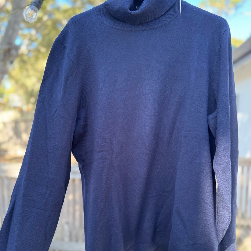 Talbots Women's Navy Turtleneck Sweater